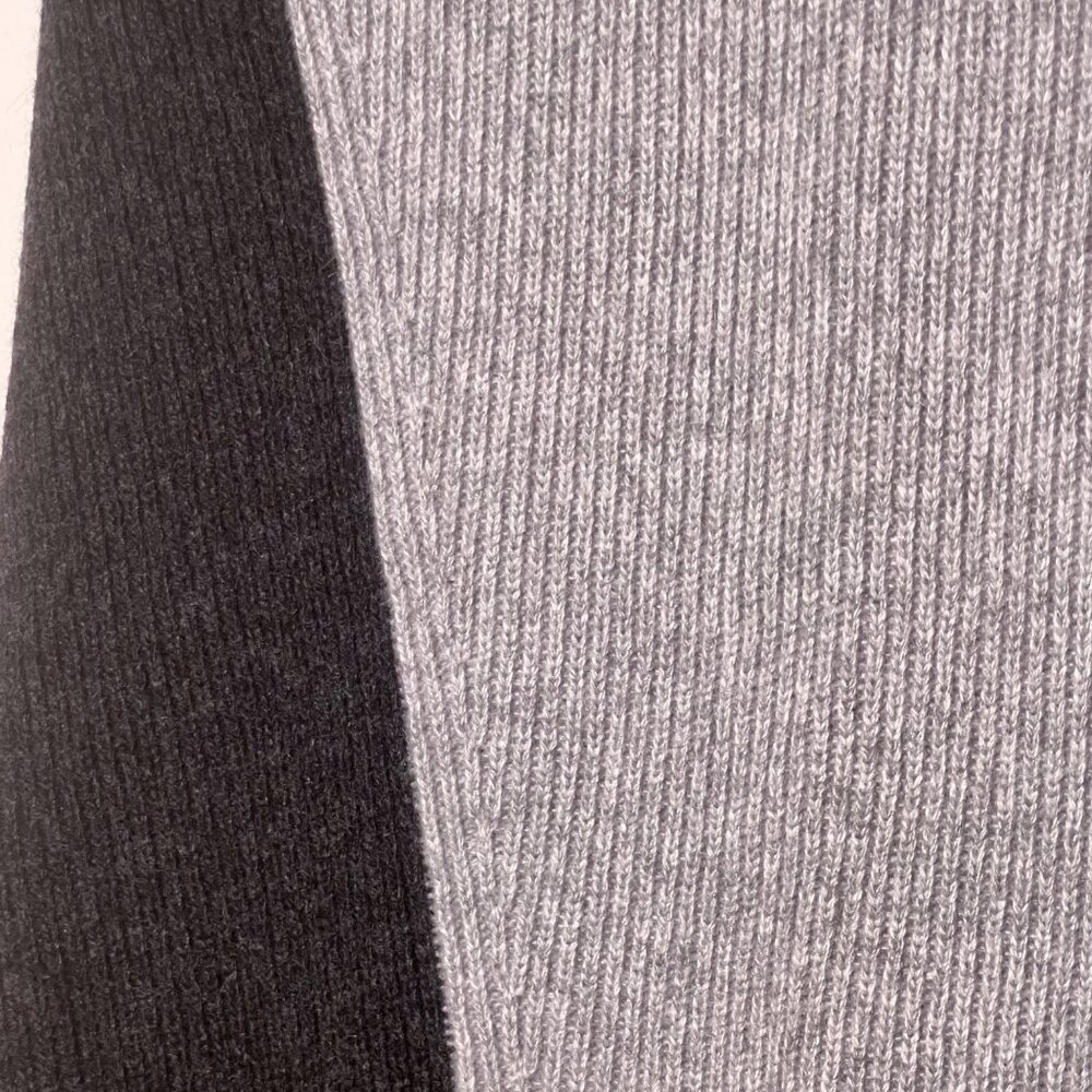 Asymmetrical Gray Black Wool Cashmere Angora Midi Skirt Ribbed Knit Design Small - Picture 6 of 12